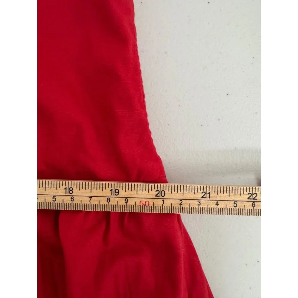 Abercrombie strapless Drop waist smocked‎ maxi dress red sz XLP